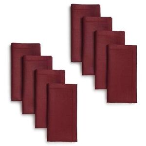 Set of Eight European Flax Linen Napkins (NEW)